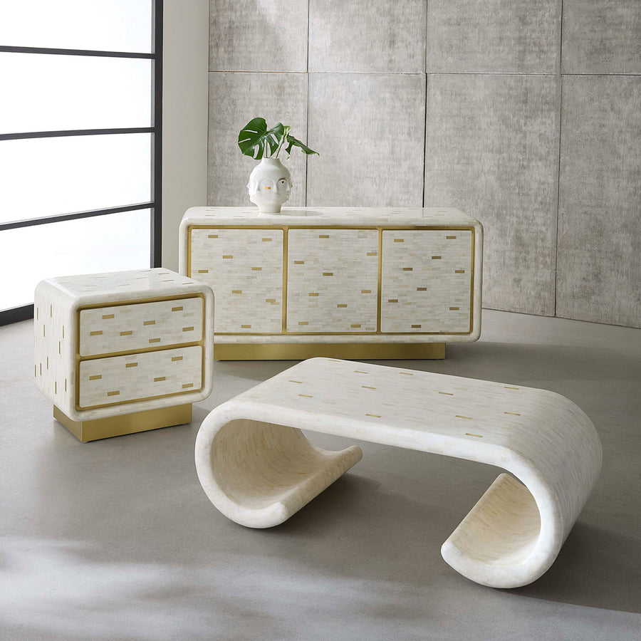 Bone Marquetry 3-Door Sideboard | Jonathan Adler Casablanca | Oroa.com