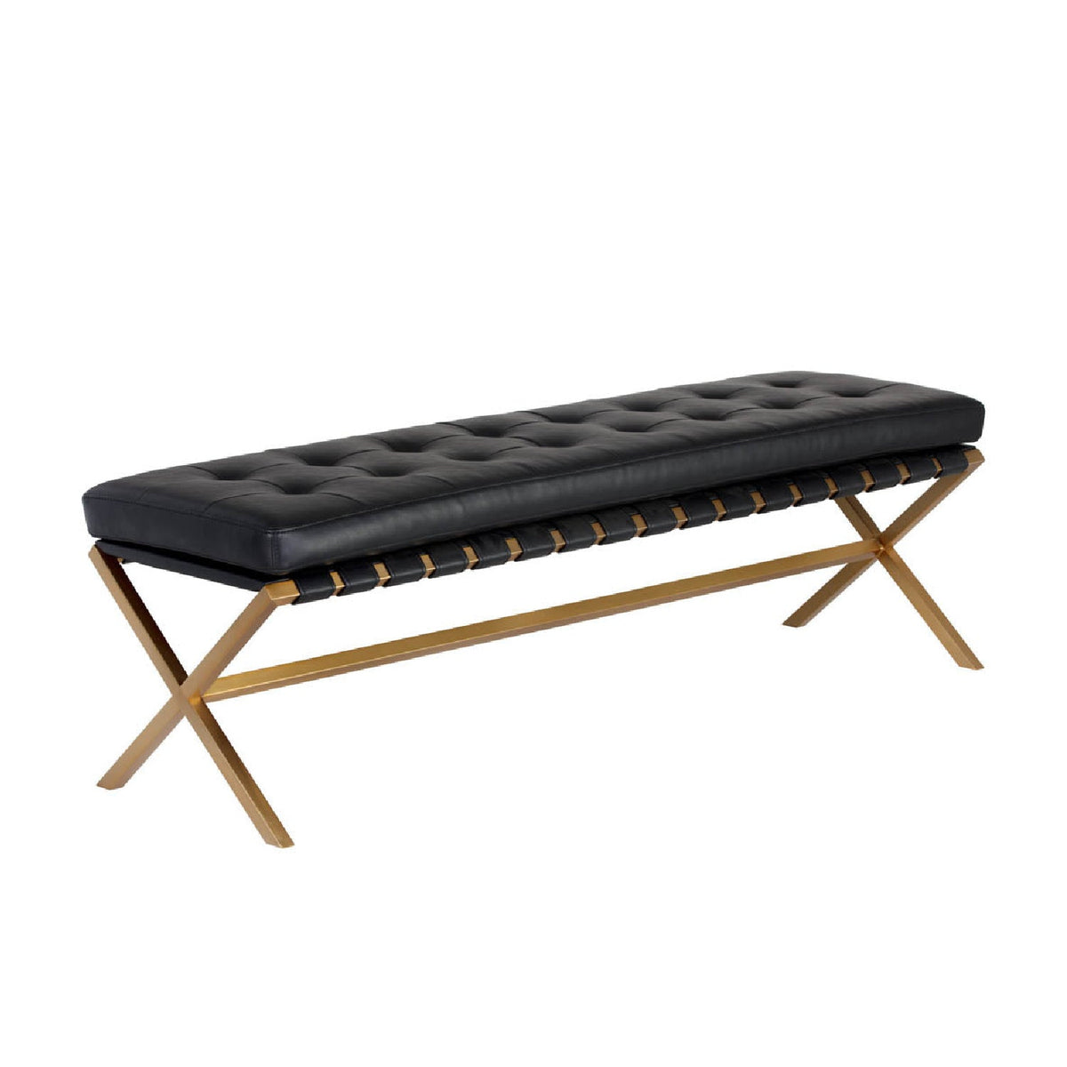 Button Tufted Leather Bench by Splendido Kenji, alternate view 9