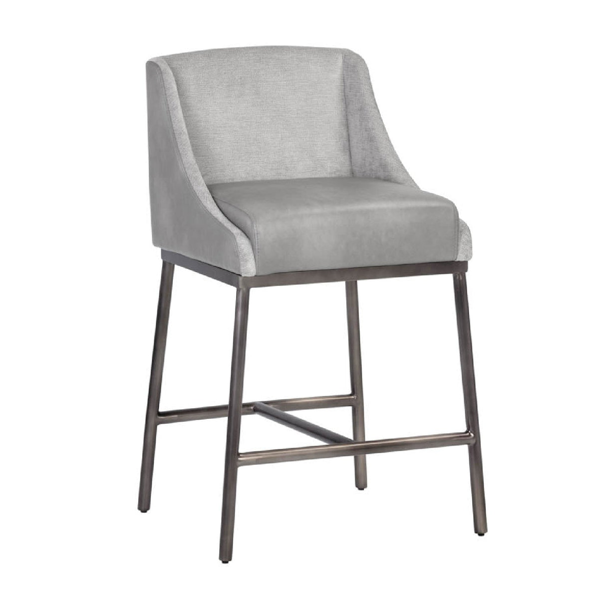 Gray Leather Seat Counter Stool by Splendido Dalary
