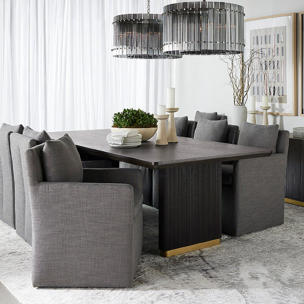 Linen Wheeled Dining Chair by Splendido Glenrose, alternate view 14