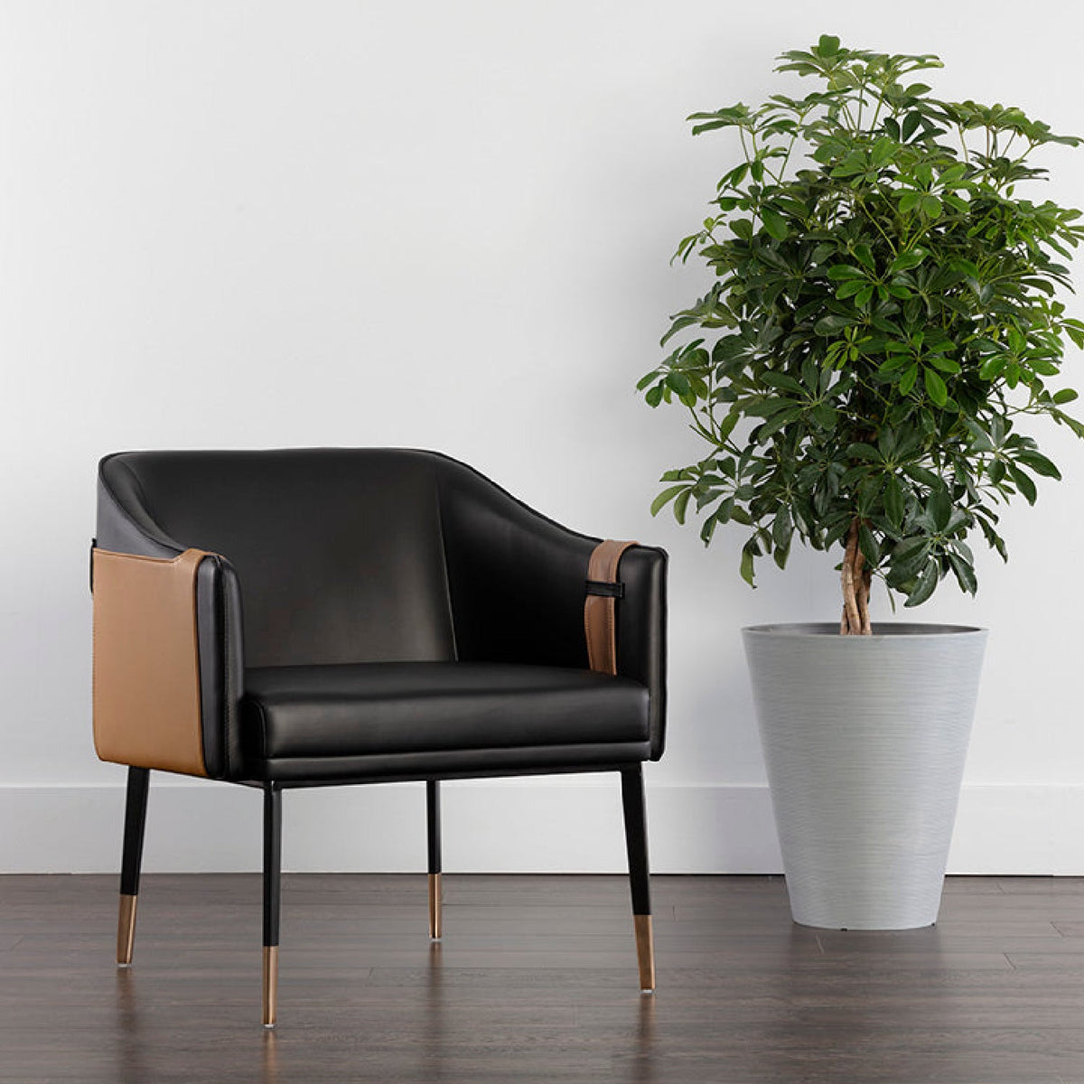 Two-Toned Leather Lounge Chair by Splendido Carter Accent Chair, alternate view 11