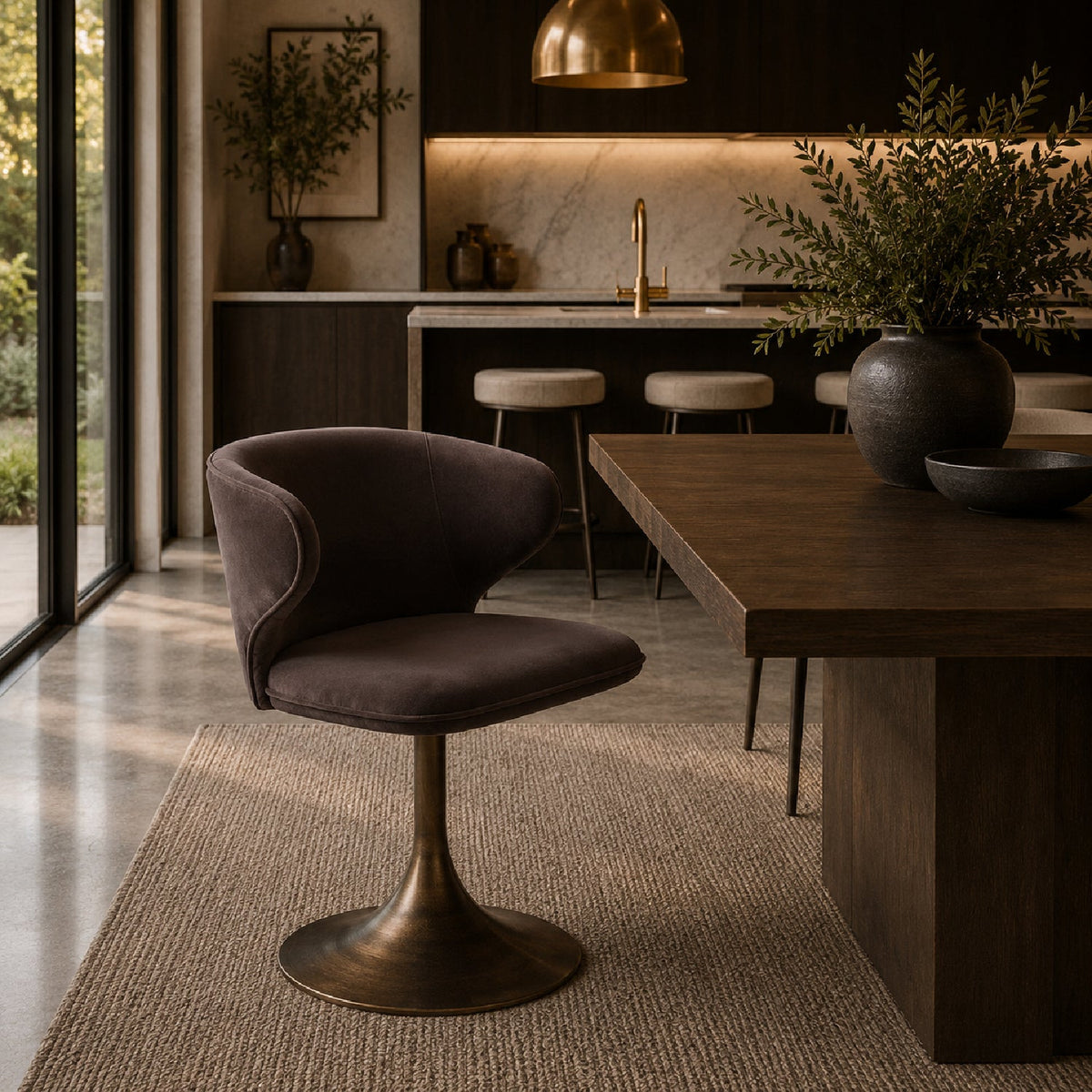 Pedestal Swivel Dining Chair by Splendido Simone, alternate view 12