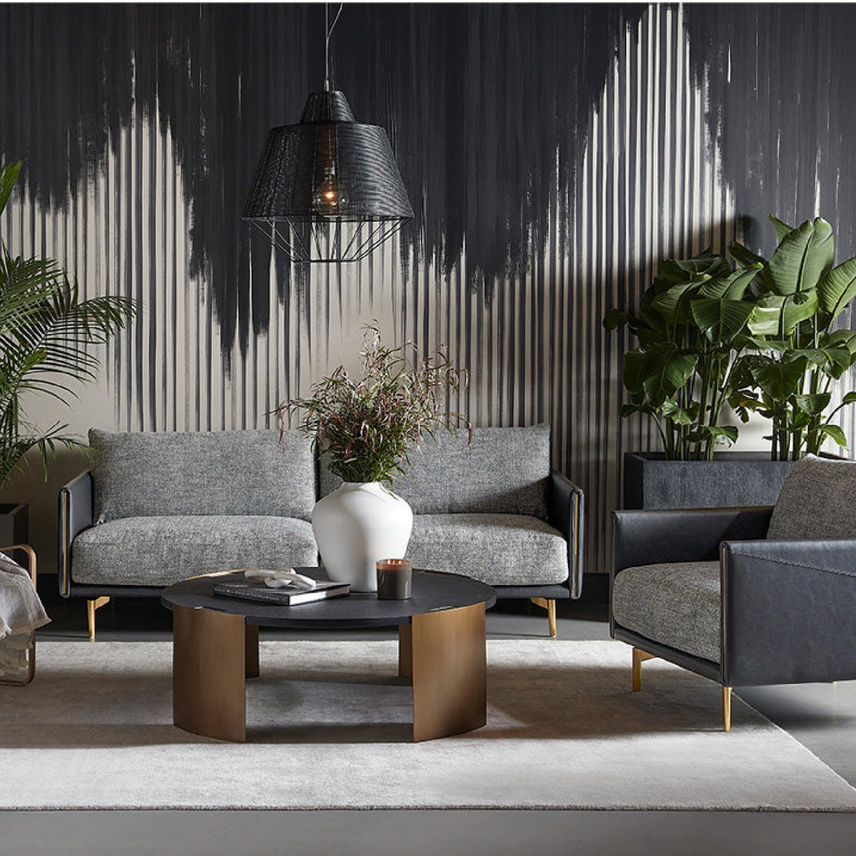 Black Leather Framed Sofa by Splendido Ashi, alternate view 2