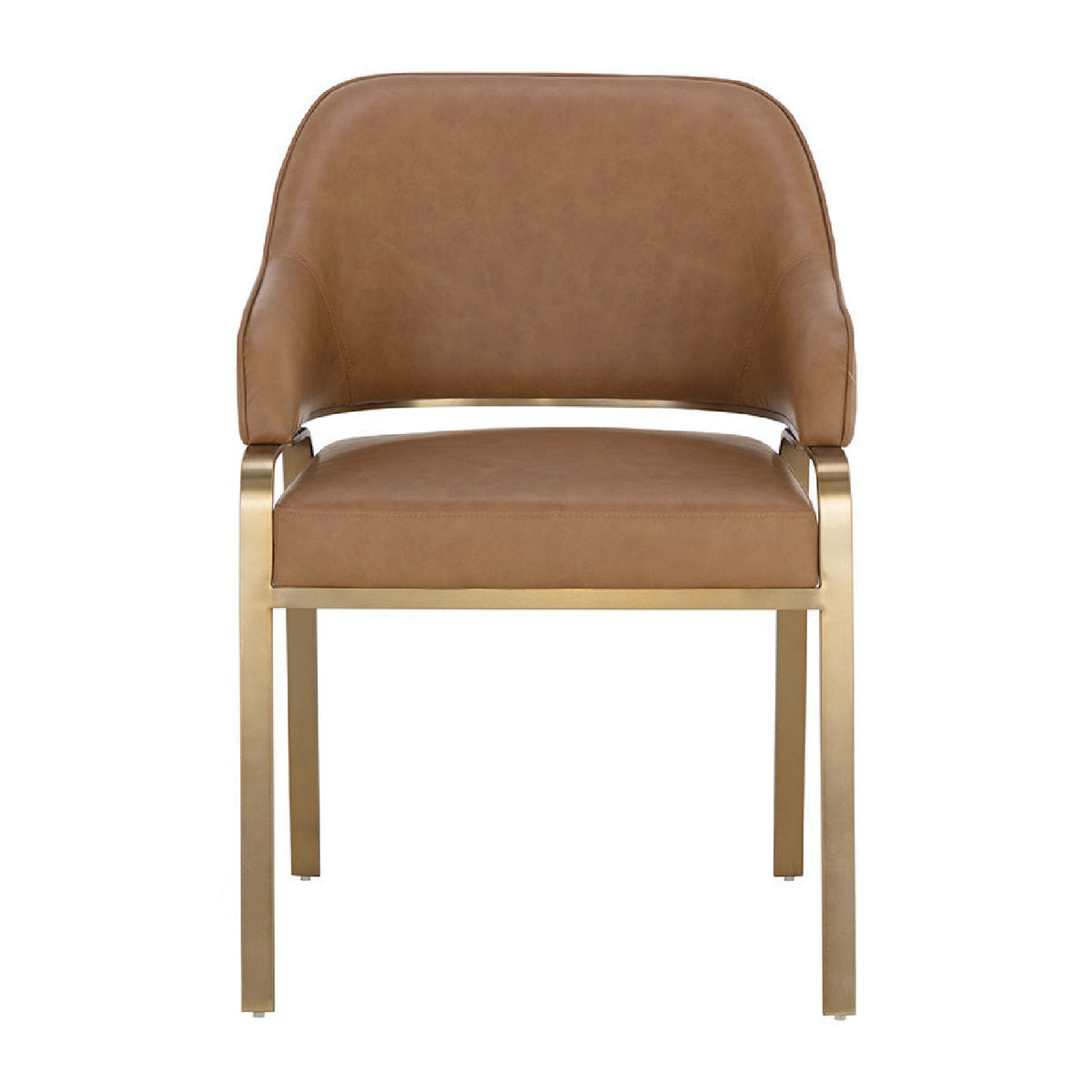 Curved-Back Leather Dining Armchair by Splendido Malachi Dining Chair, alternate view 9