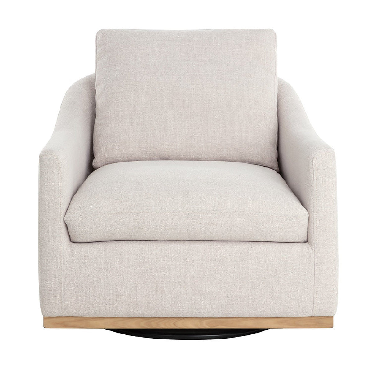 White Linen Swivel Lounge Chair by Splendido Corbin Accent Chair