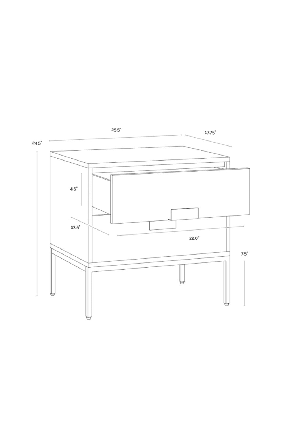 Acacia Wood 2-Drawer Nightstand by Splendido Jade, alternate view 14