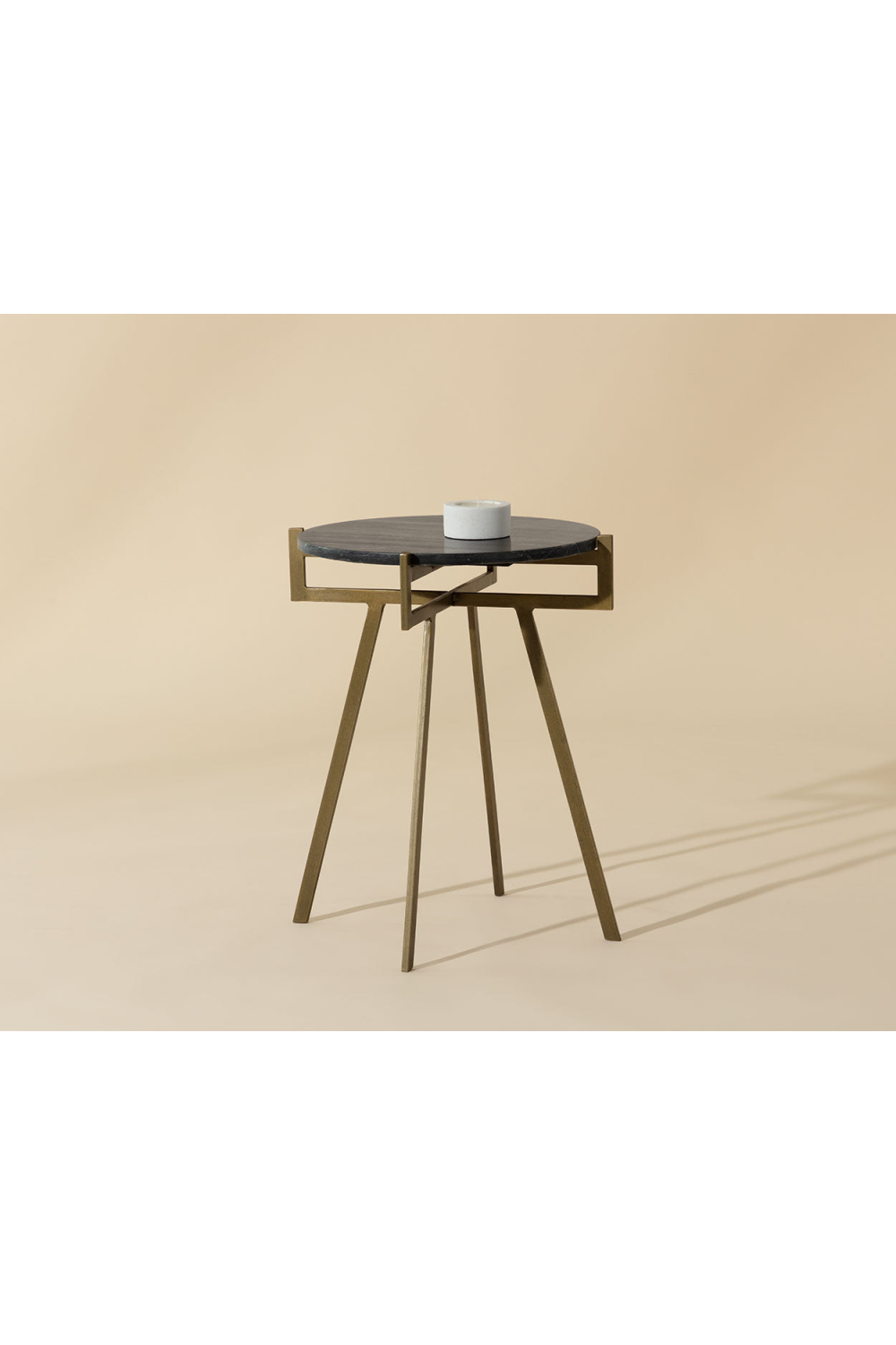 Antique Brass Marble End Table by Splendido Anak Side Table, alternate view 18