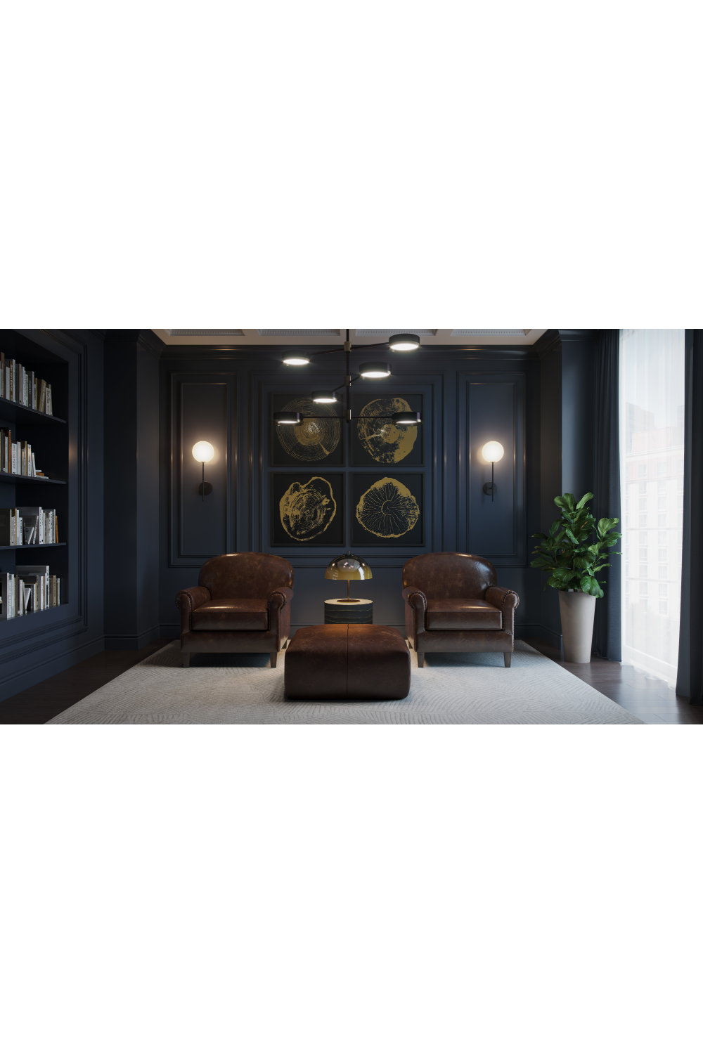 Adjustable Arm 6-Light Chandelier by Splendido Oralee, alternate view 12