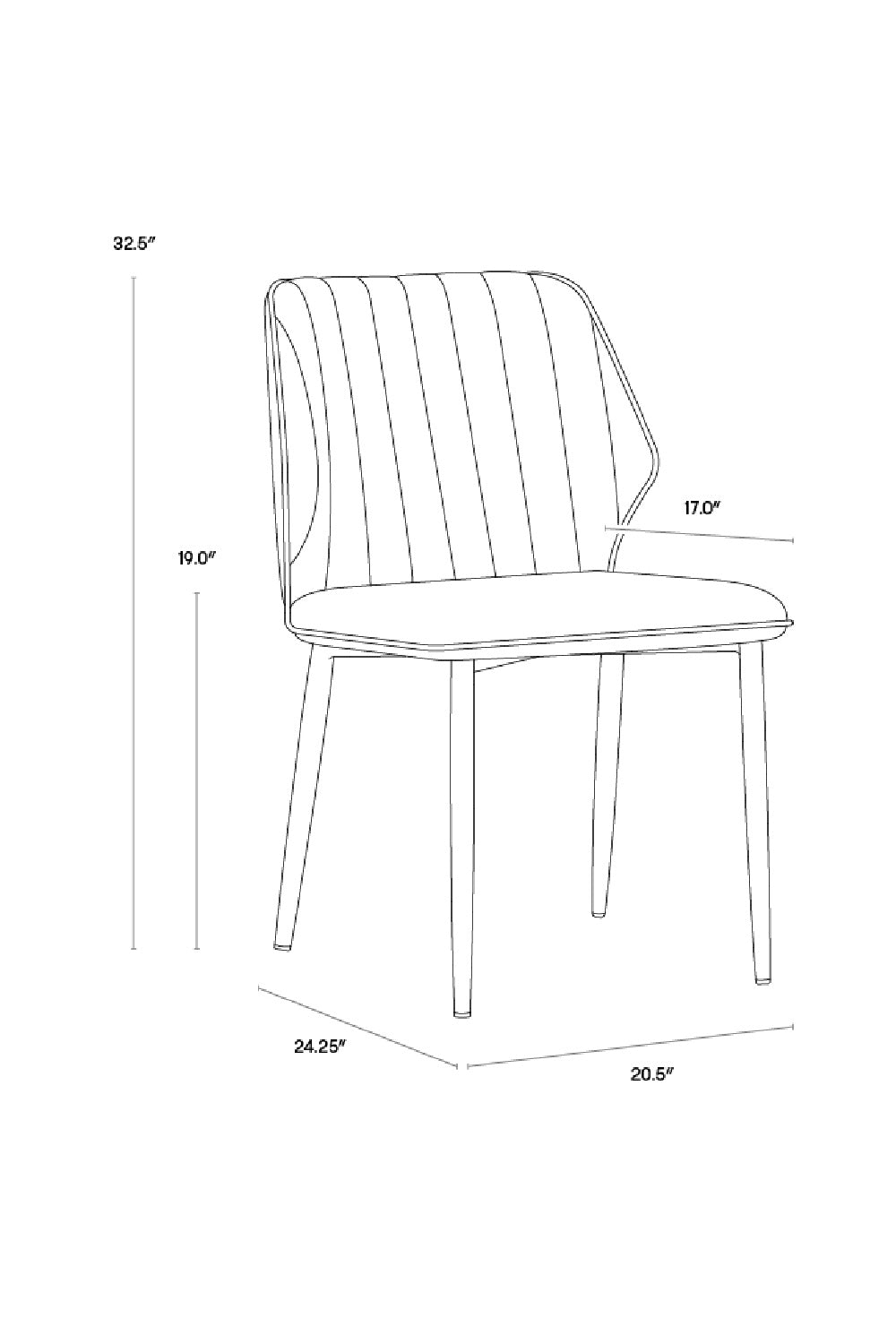 Channeled Leather Look Dining Chairs (2) by Splendido Clinton, alternate view 10