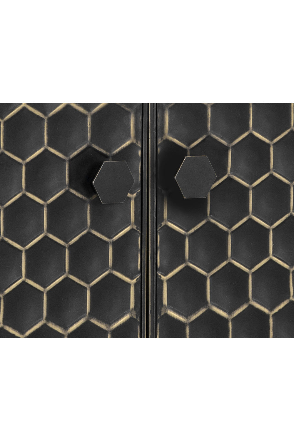 Black Iron Honeycomb Pattern Sideboard by Splendido Hive, alternate view 5