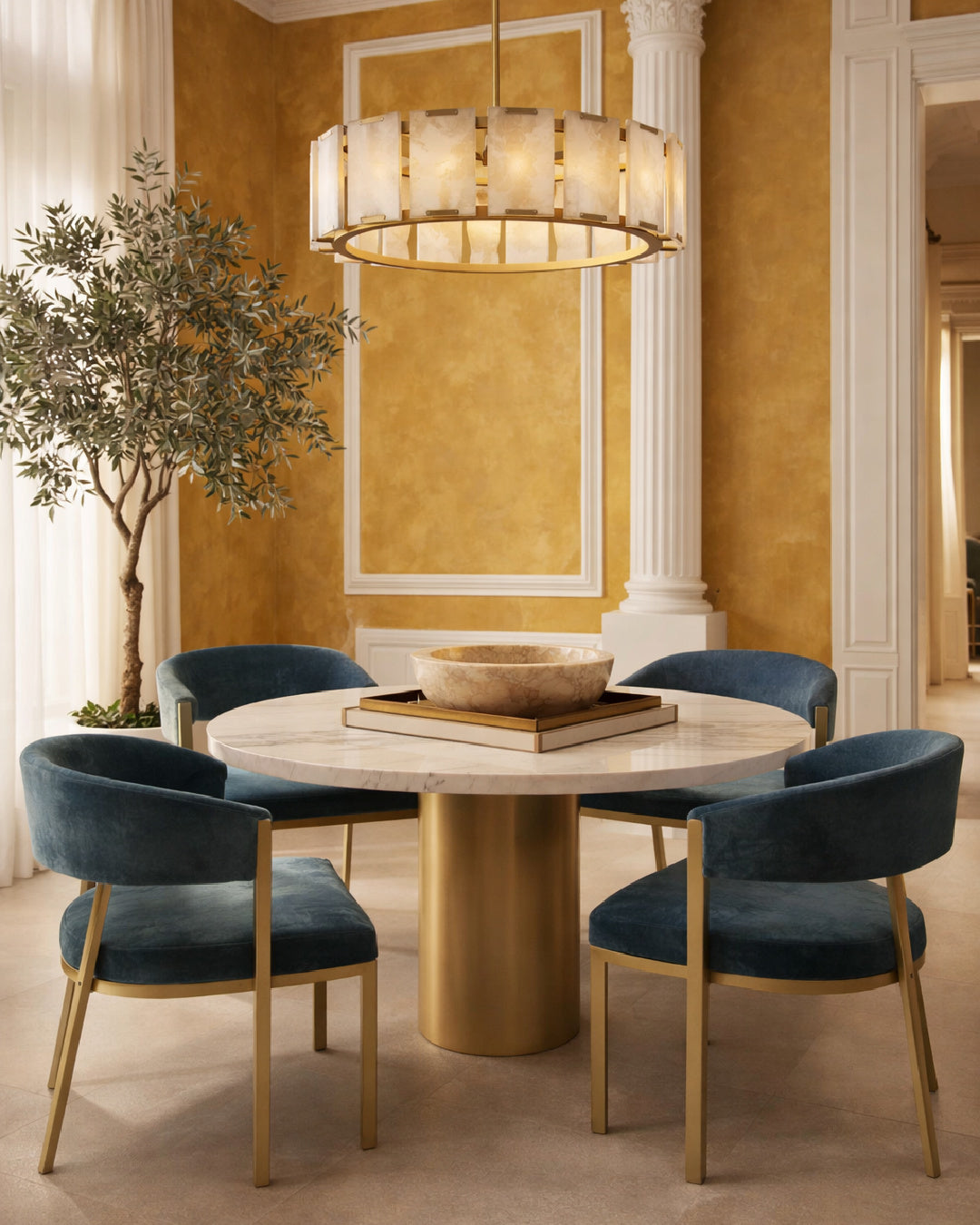 Alabaster Panels Chandelier by Splendido Rovira, alternate view 2