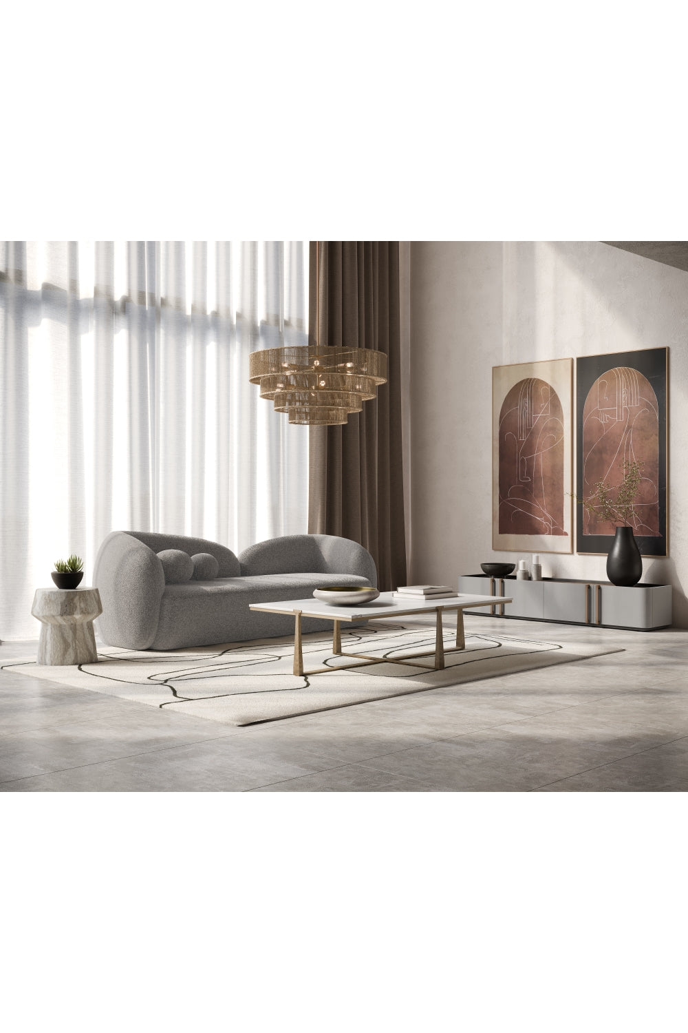 Cream Leather 4-Door Storage Cabinet by Splendido Jamille, alternate view 12