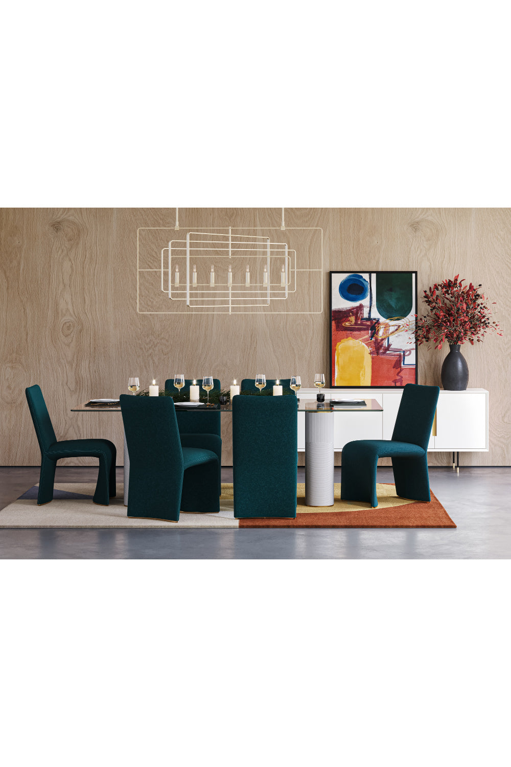 4-Door Cream Modern Sideboard by Splendido Danbury, alternate view 9