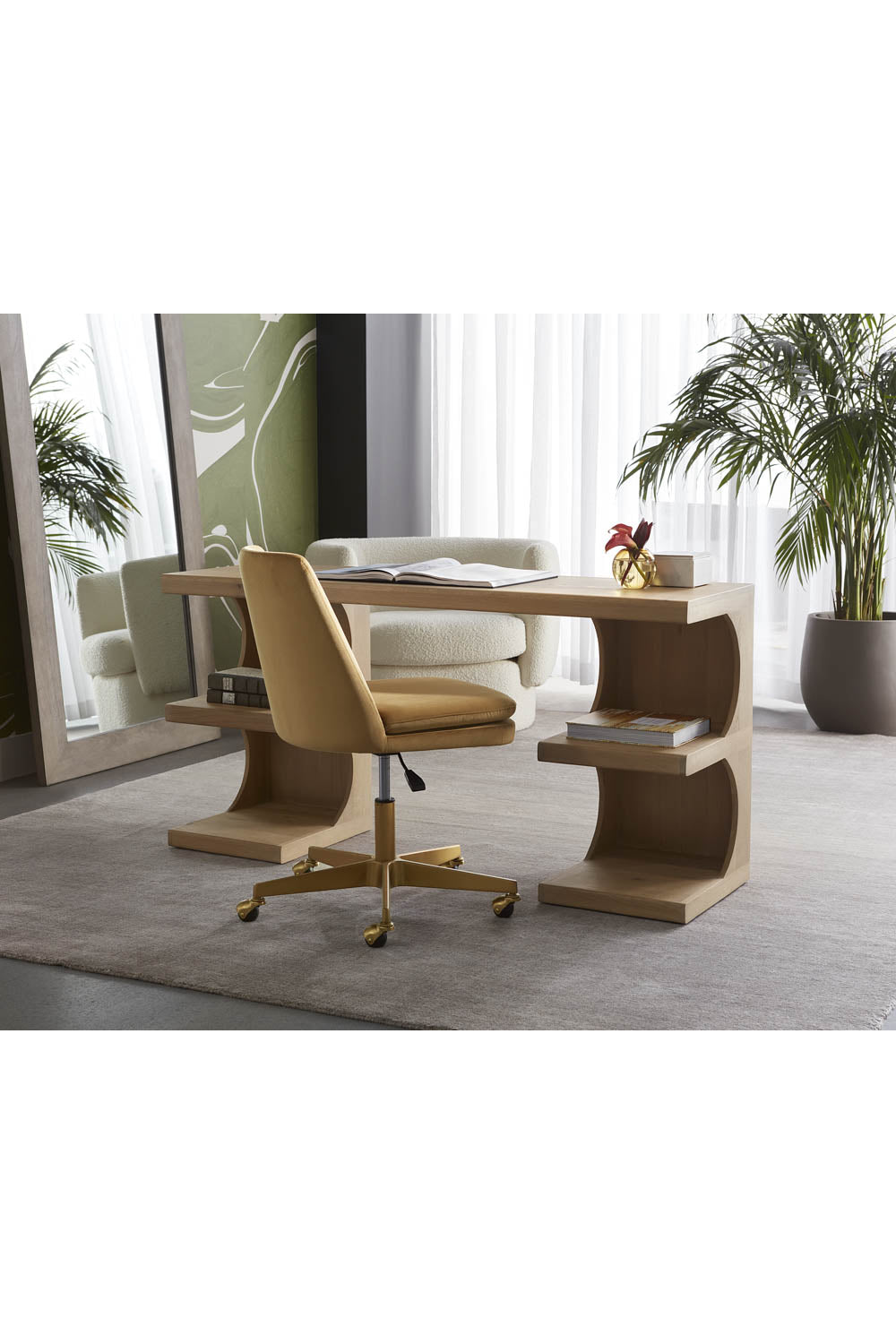 Matte Gold Base Office Chair by Splendido Berget Accent Chair, alternate view 23