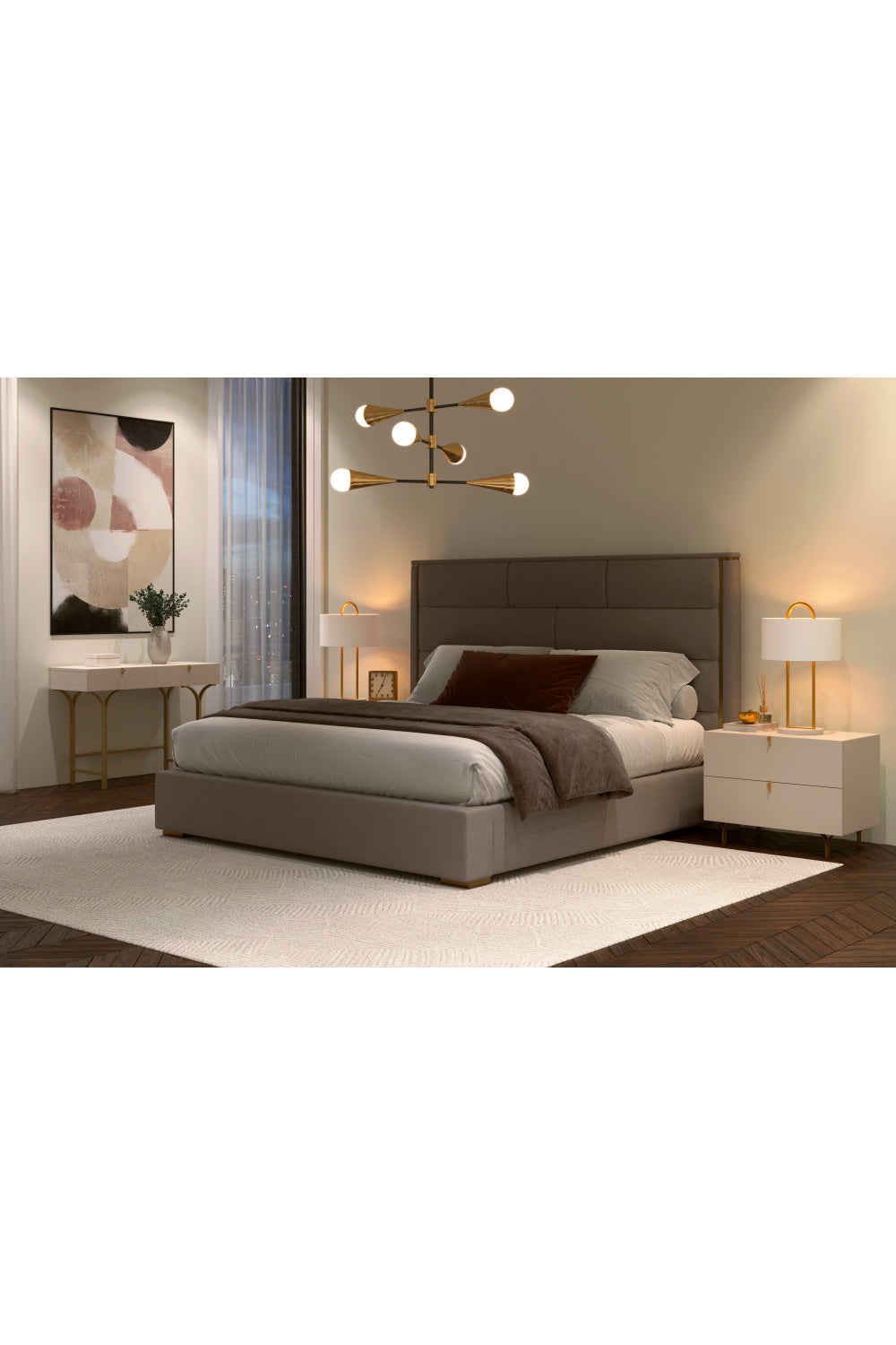 Cream Wood 2-Drawer Nightstand by Splendido Celine, alternate view 23