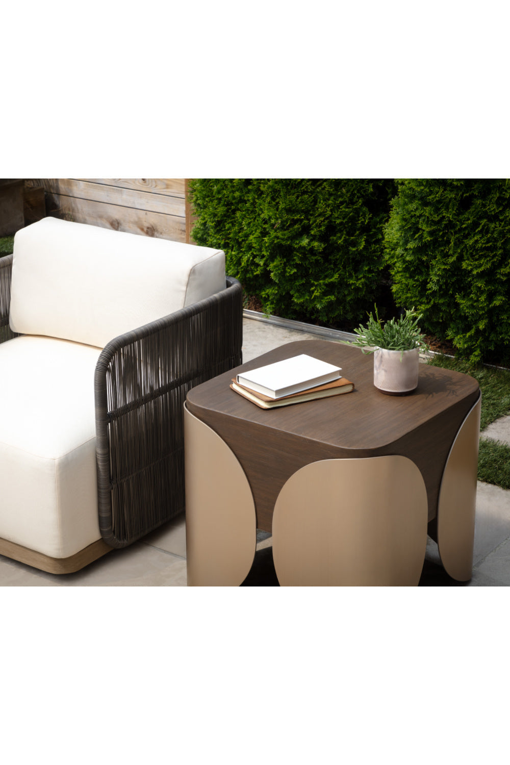 Gray Polyrod Indoor/Outdoor Swivel Chair by Splendido Ravenna Outdoor Lounge Chair, alternate view 10