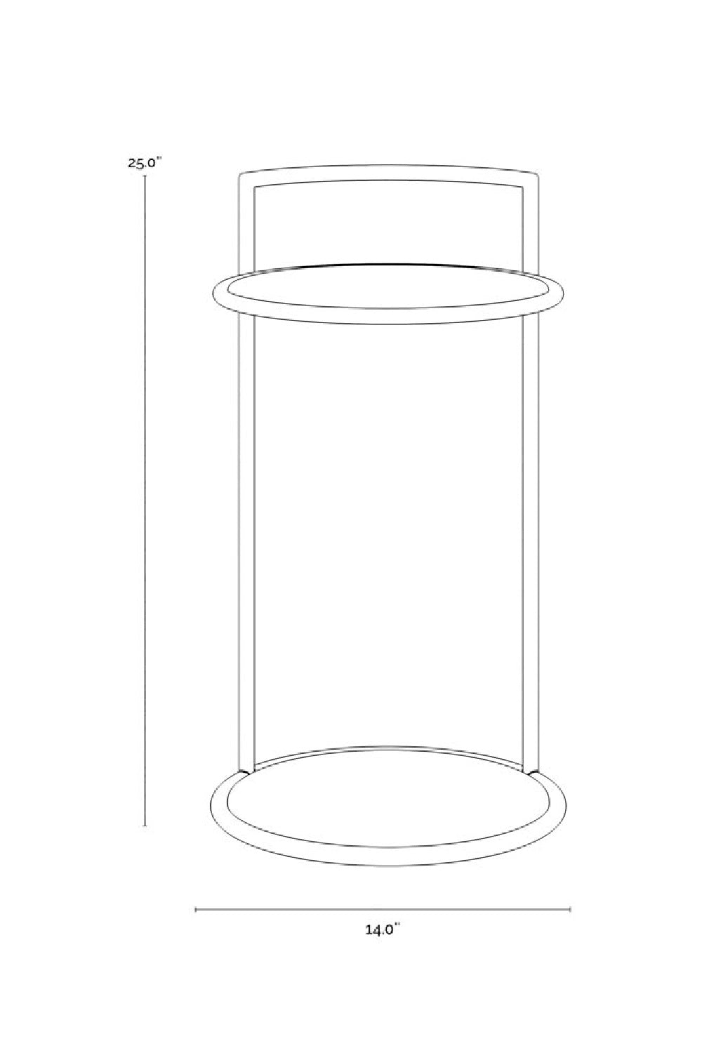 Gold Frame Indoor/Outdoor End Table by Splendido Parga Outdoor Side Table, alternate view 24