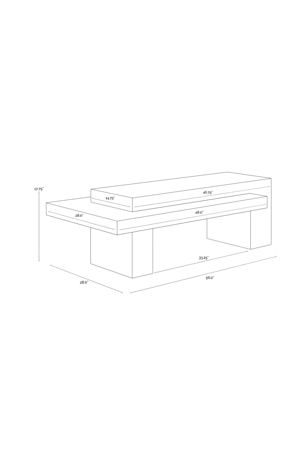 Rectangular Timber-Effect Indoor/Outdoor Coffee Table by Splendido Herriot, alternate view 11