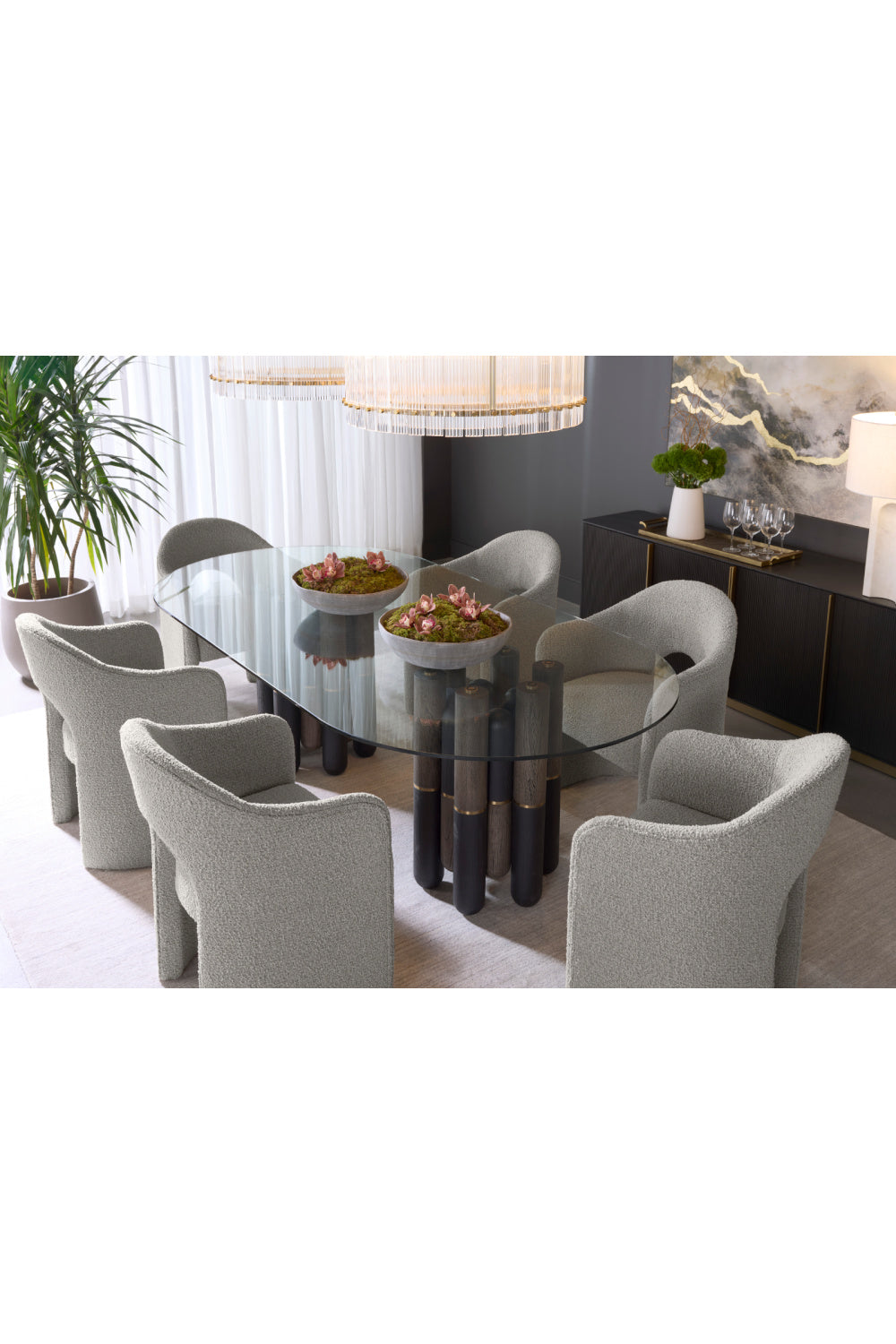 Glass Oval Dining Table by Splendido Yanna, alternate view 5