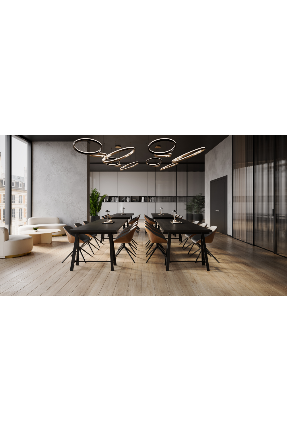 Gold 3 Ring Chandelier by Splendido Saphira, alternate view 8