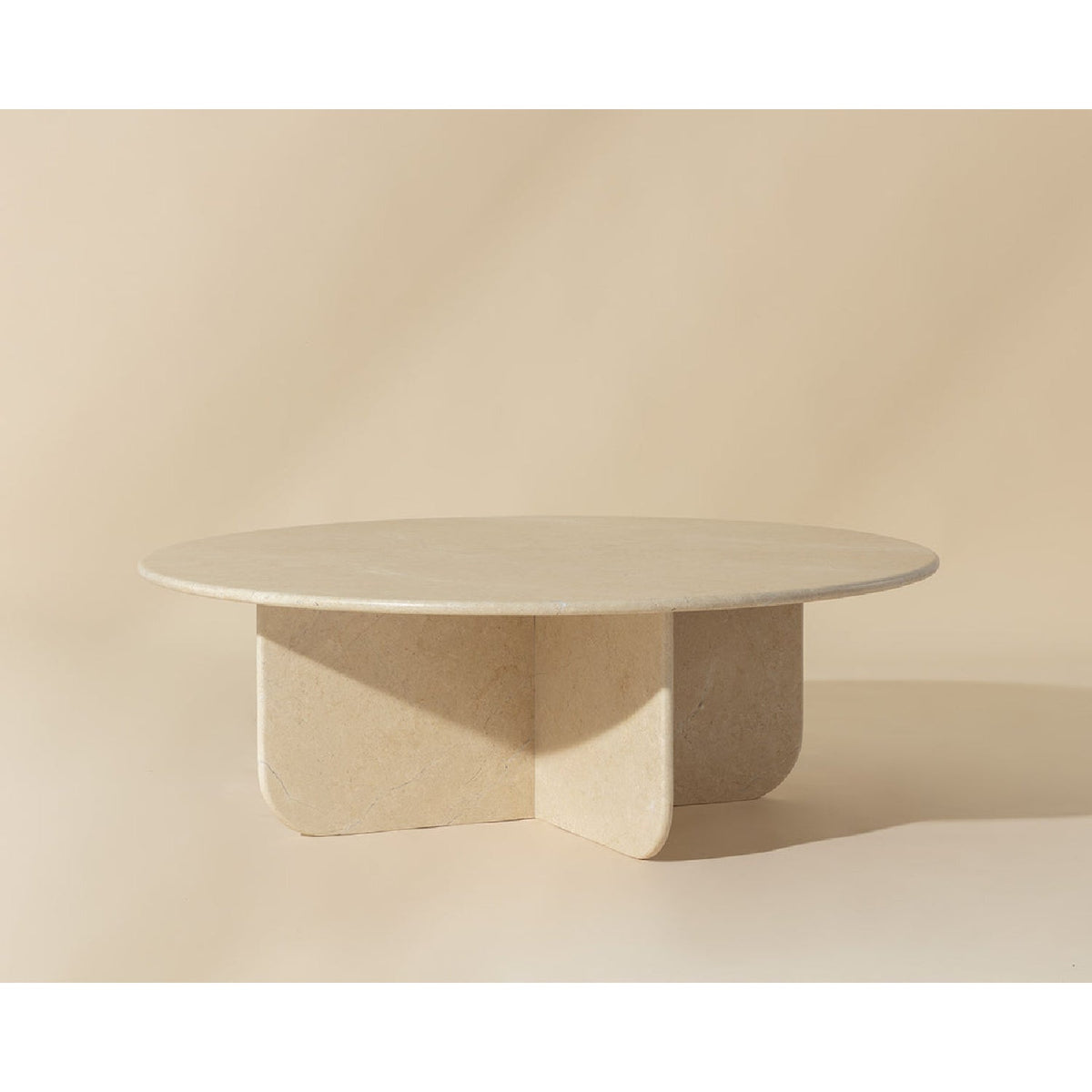 Round Cream Marble Coffee Table by Splendido Bonita, alternate view 8