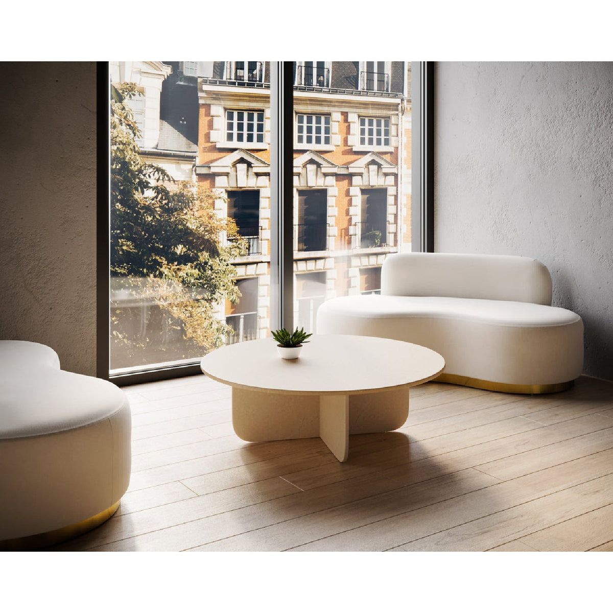 Round Cream Marble Coffee Table by Splendido Bonita, alternate view 13