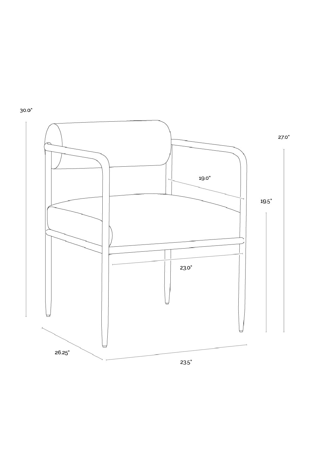 Leather Bolster-Back Dining Chair by Splendido Ajani, alternate view 13