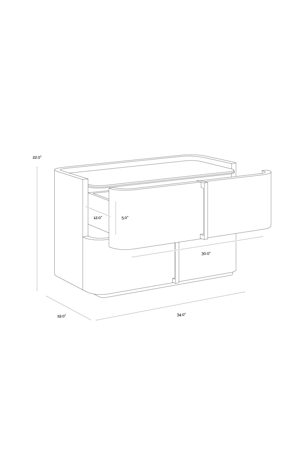 Leather-Look 2-Drawer Nightstand by Splendido Jamille, alternate view 55