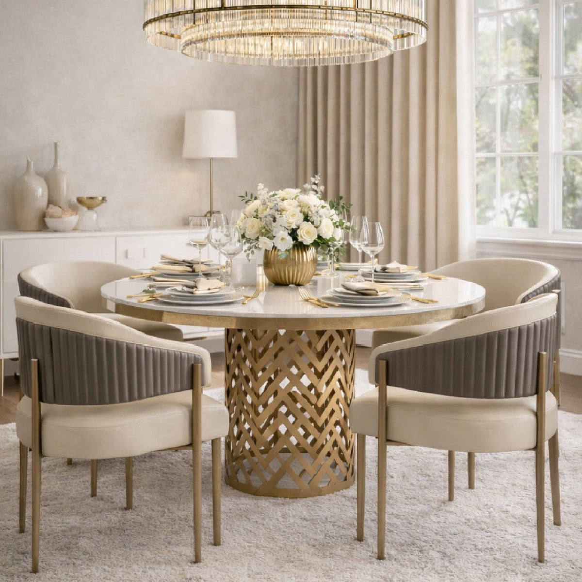 Cream Leather Dining Armchair by Splendido Tova Dining Chair, alternate view 2