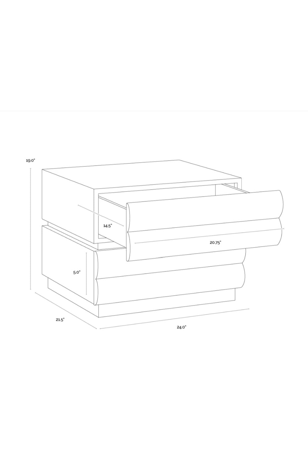 Tiered 2-Drawer Nightstand by Splendido Subira, alternate view 7
