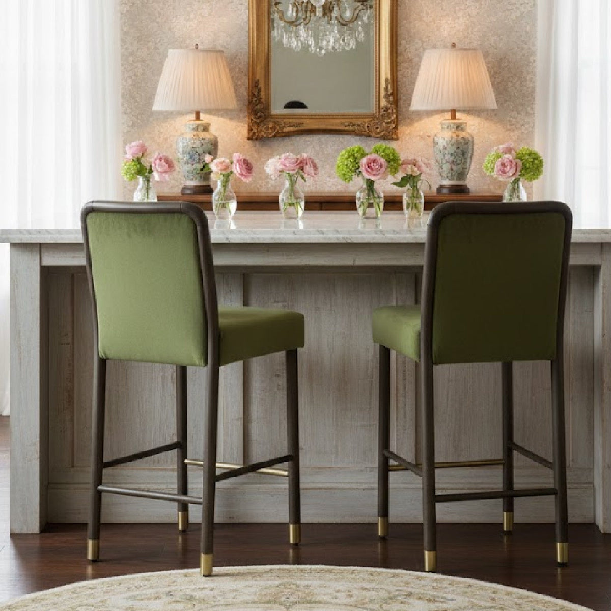 Green Upholstered Counter Stool by Splendido Jeno, alternate view 2