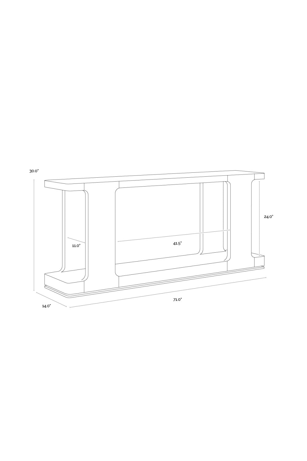 Textured Wood Console Table by Splendido Hercules, alternate view 6