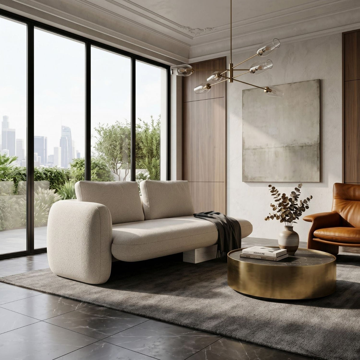 Ecru Linen Loveseat | Caracole Overlap