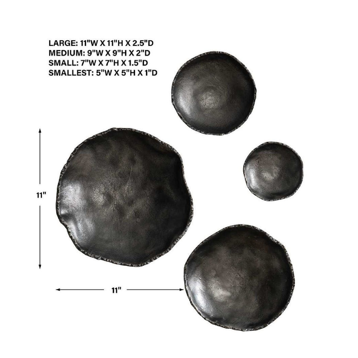 Modern European furniture - Metal Bowl Indoor/Outdoor Wall Decor Set (4) - www.oroa.com