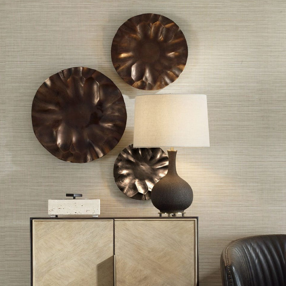 Modern European furniture - Aluminum Discs Indoor/Outdoor Wall Decor Set (3) - www.oroa.com