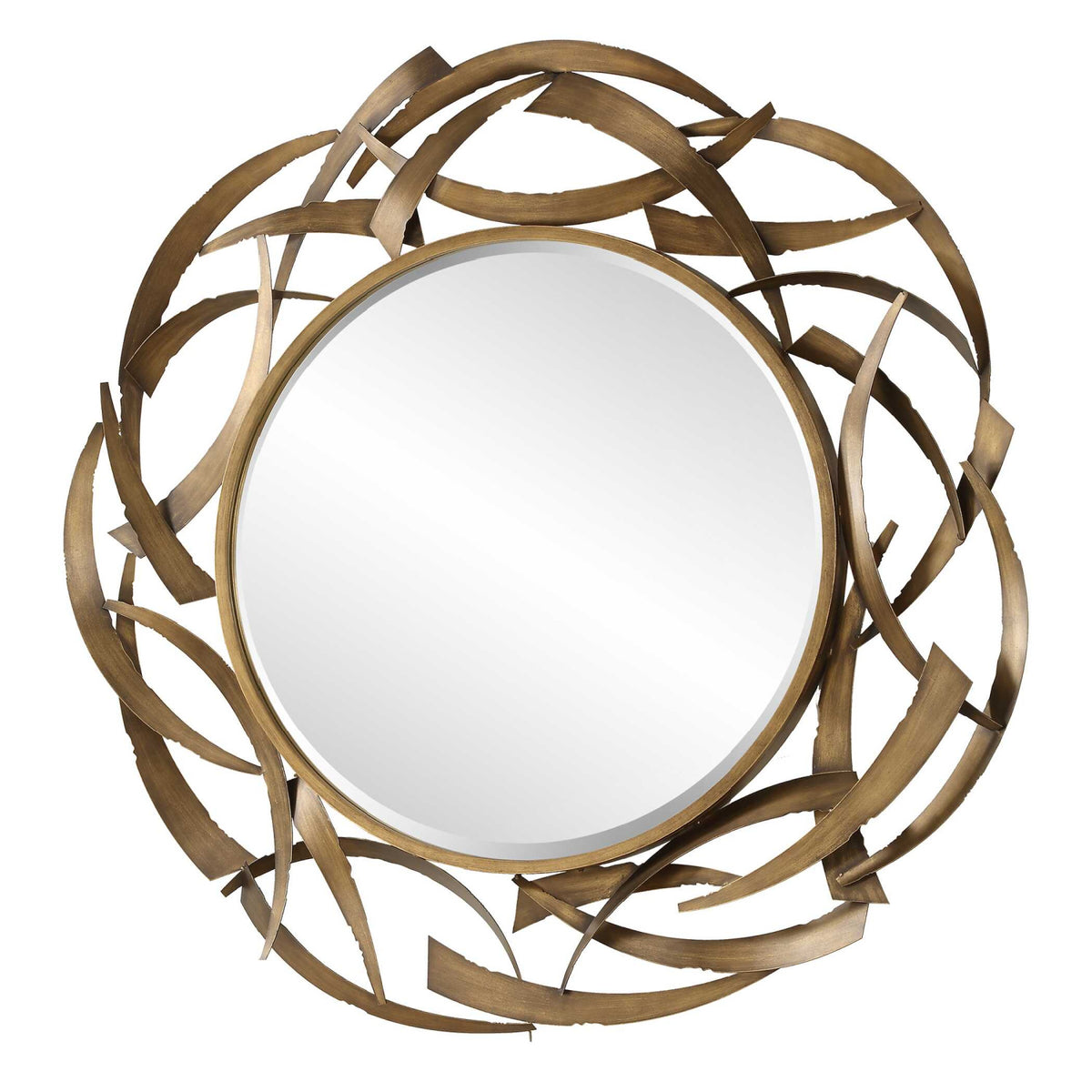 Modern European furniture - Bronze Framed Round Mirror - www.oroa.com