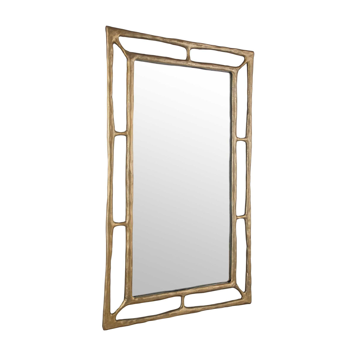 Modern European furniture - Antique Brass Rectangular Mirror - www.oroa.com