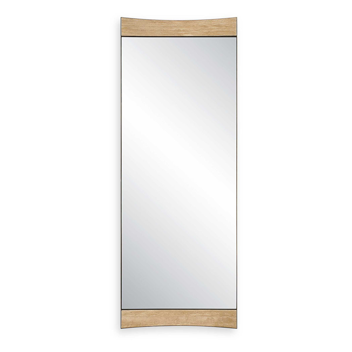 Modern European furniture - Curved Travertine Wall Mirror - www.oroa.com