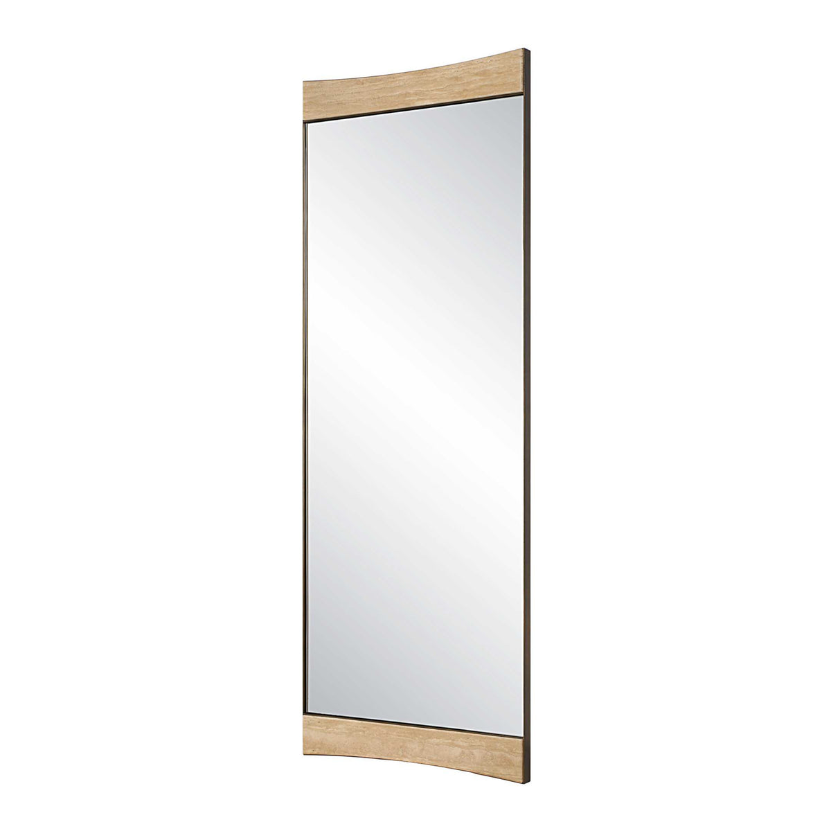Modern European furniture - Curved Travertine Wall Mirror - www.oroa.com