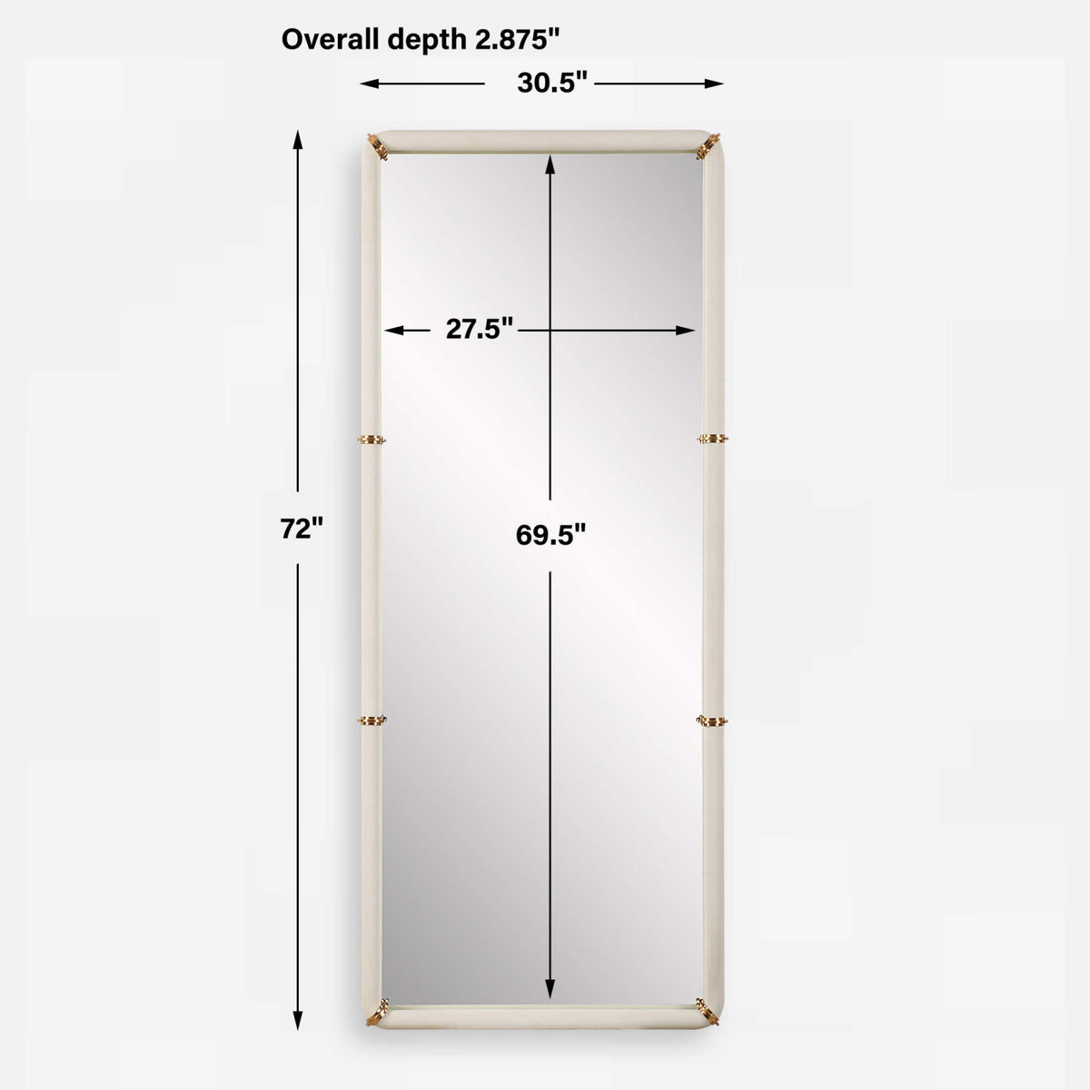 Modern European furniture - White Shagreen Leather Mirror - www.oroa.com
