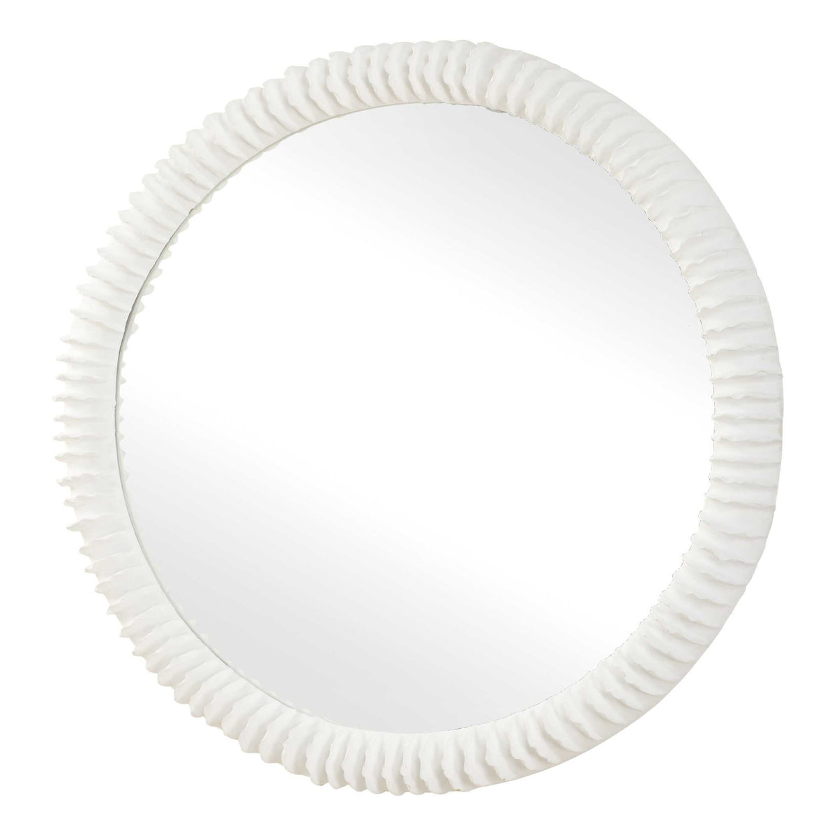 Modern European furniture - White Ceramic Round Mirror - www.oroa.com