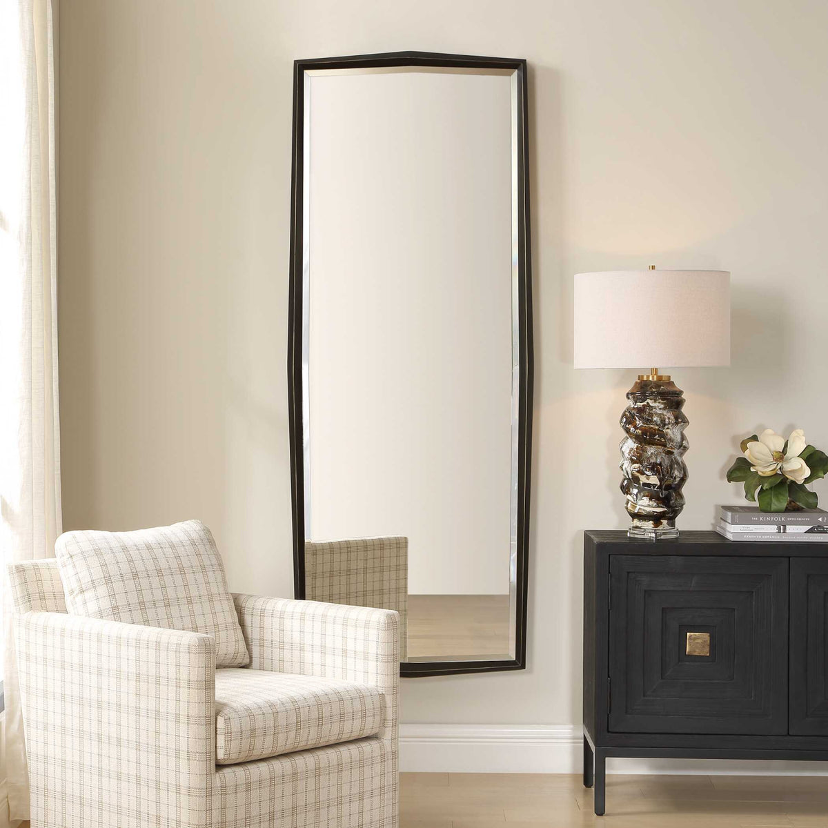 Modern European furniture - Bronze Framed Tall Mirror - www.oroa.com