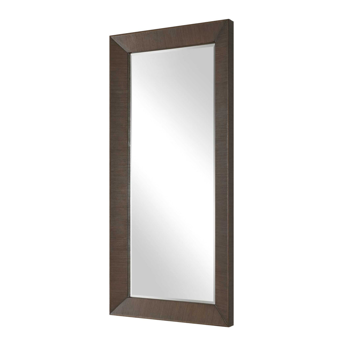 Modern European furniture - Natural Walnut Veneer Tall Mirror - www.oroa.com