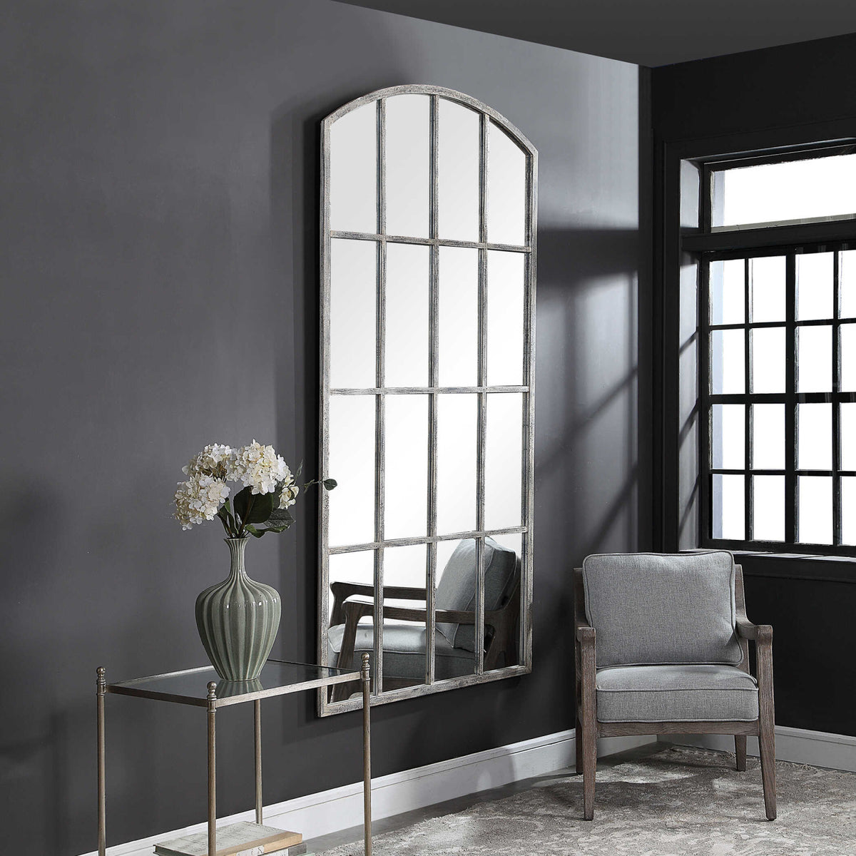 Modern European furniture - Gray Arched Mirror - www.oroa.com