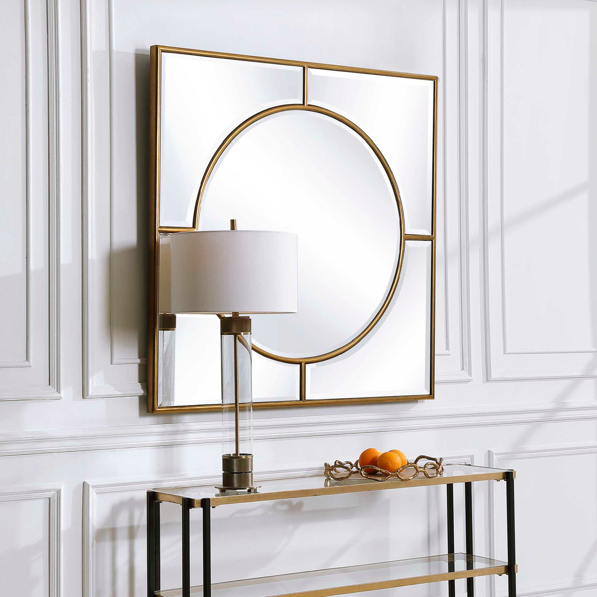 Modern European furniture - Gold Square Mirror - www.oroa.com
