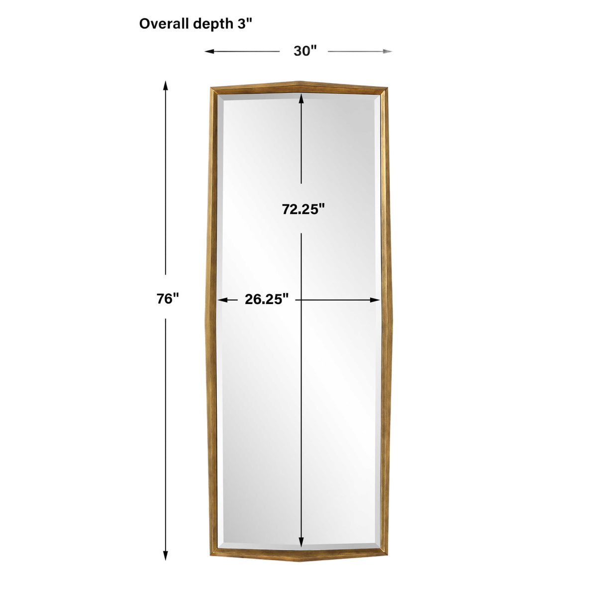Modern European furniture - Gold Wooden Faceted Mirror - www.oroa.com