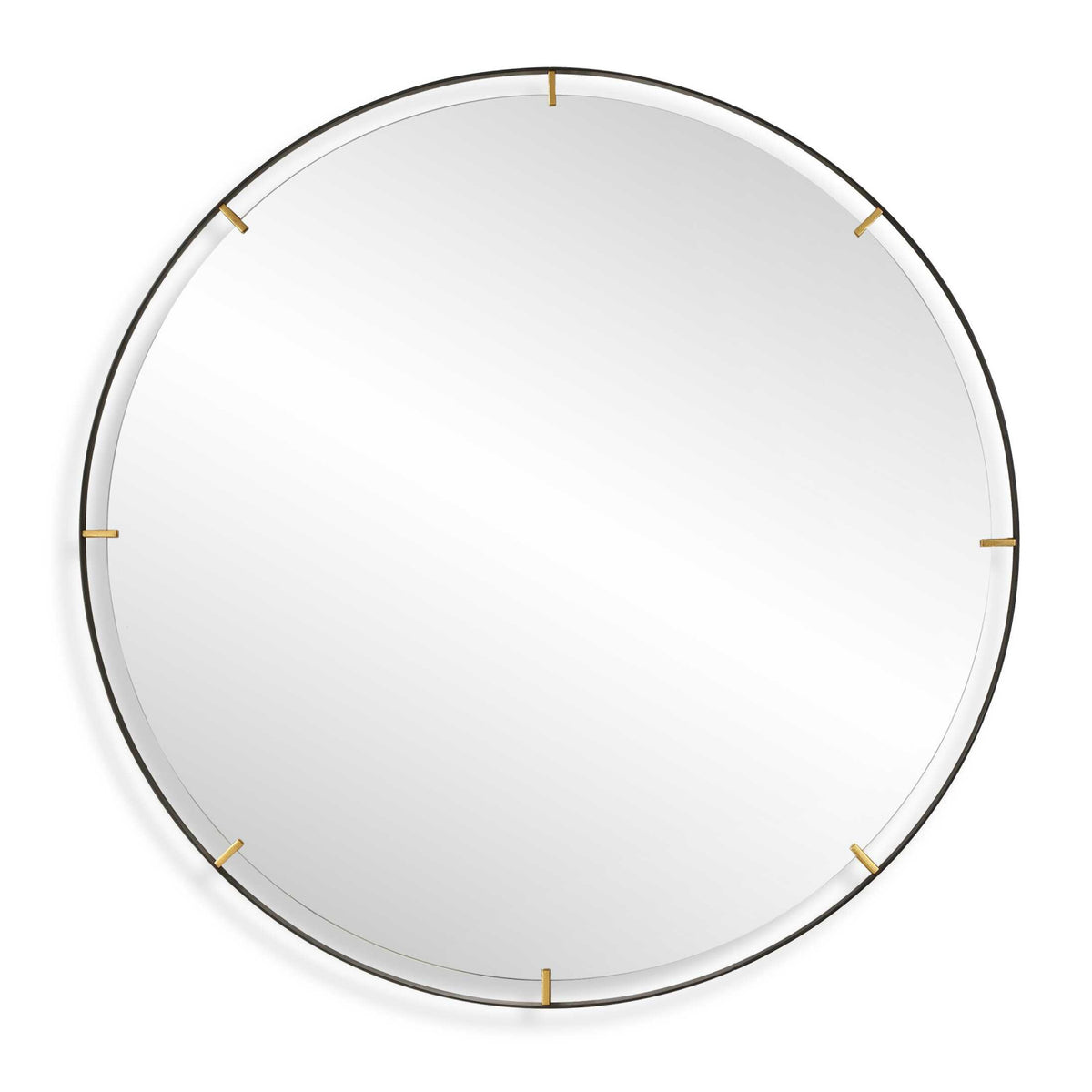 Modern European furniture - Black Iron Round Mirror - www.oroa.com