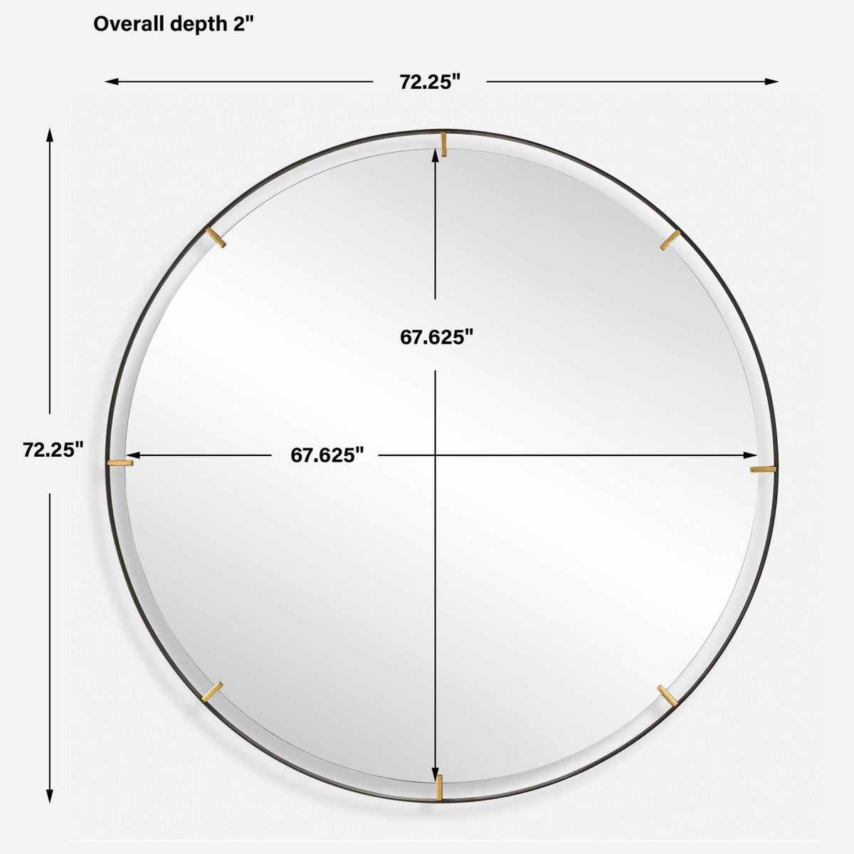 Modern European furniture - Black Iron Round Mirror - www.oroa.com