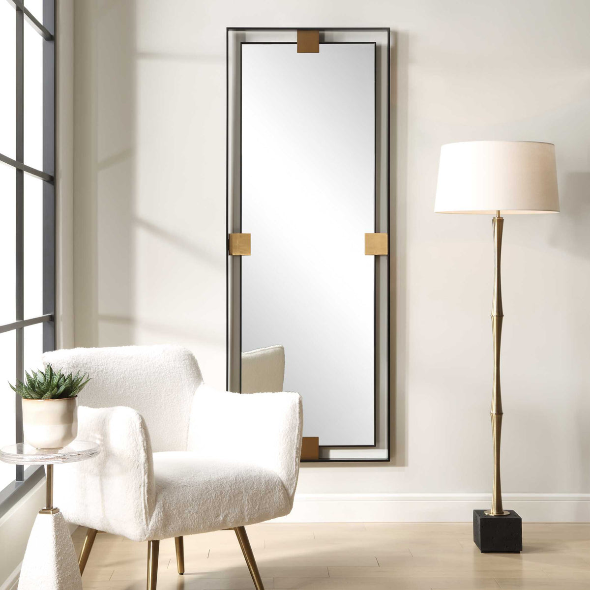 Modern European furniture - Metal Free-Floating Framed Mirror - www.oroa.com