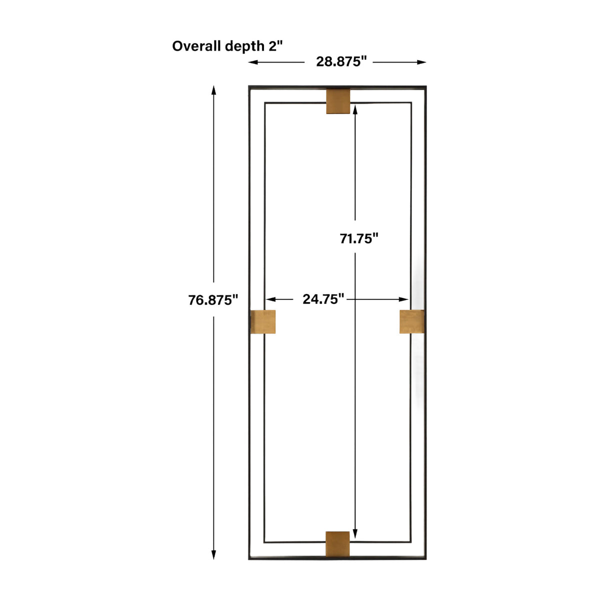 Modern European furniture - Metal Free-Floating Framed Mirror - www.oroa.com